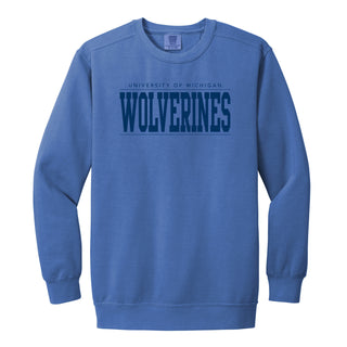 Michigan Monotone Bold CC Crewneck - Flo Blue