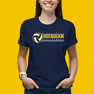 Michigan Wolverines Volleyball Spotlight T Shirt - Navy