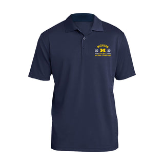 Michigan Wolverines CFP National Champions 23 Embroidered Polo - Navy