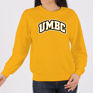 University of Maryland Baltimore County Retrievers Basic Block Crewneck Sweatshirt - Gold