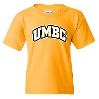 University of Maryland Baltimore County Retrievers Basic Block Short Sleeve Youth T Shirt - Gold