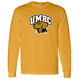 University of Maryland Baltimore County Retrievers Arch Logo Long Sleeve T-Shirt - Gold