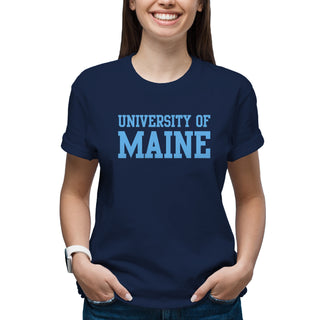 Maine Black Bears Basic Block T Shirt - Navy