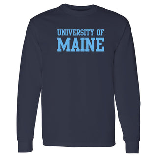 Maine Black Bears Basic Block Long Sleeve T Shirt - Navy