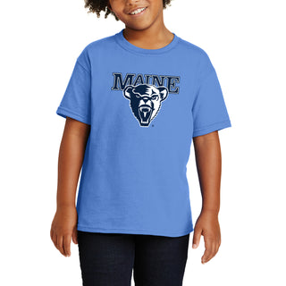 Maine Black Bears Primary Logo Youth T Shirt - Carolina Blue