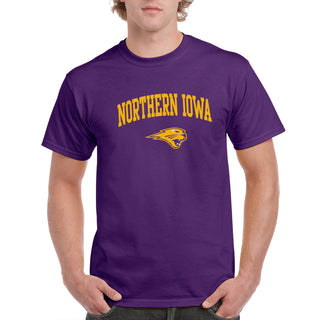 University of Northern Iowa Panthers Arch Logo Short Sleeve T Shirt - Purple