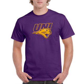 University of Northern Iowa Panthers Primary Logo Short Sleeve T Shirt - Purple