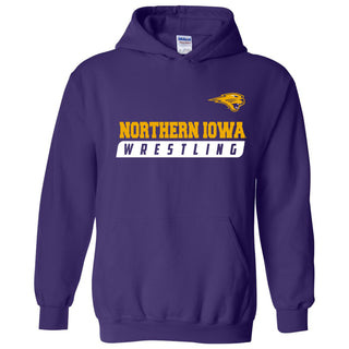 University of Northern Iowa Panthers Wrestling Slant Heavy Blend Hoodie - Purple