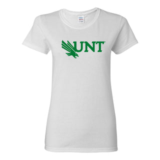 University of North Texas Mean Green Primary Logo Cotton Women's T-Shirt - White