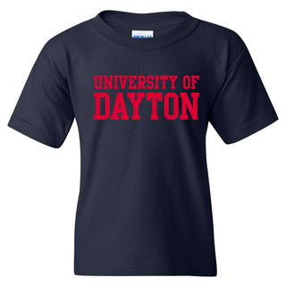 University of Dayton Flyers Basic Block Youth Short Sleeve T Shirt - Navy