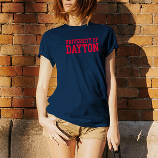 University of Dayton Flyers Basic Block Short Sleeve T Shirt - Navy