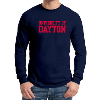 University of Dayton Flyers Basic Block Long Sleeve T Shirt - Navy