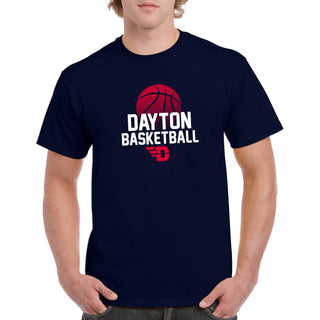 University of Dayton Flyers Basketball Flux Cotton Short Sleeve T Shirt - Navy