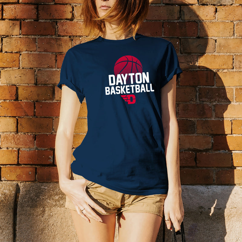 University of Dayton Flyers Basketball Flux Cotton Short Sleeve T Shirt - Navy