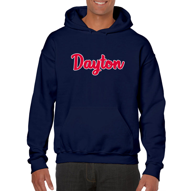 University of Dayton Flyers Basic Script Heavy Blend Hoodie - Navy