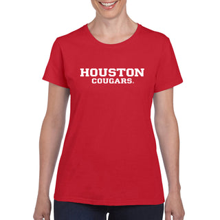 University of Houston Cougars Basic Block Women's Short Sleeve T Shirt - Red