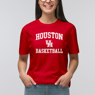 Houston Cougars Arch Logo Basketball T Shirt - Red