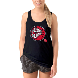 University of Houston Cougars Street Basketball Heavy Cotton Tank Top - Black