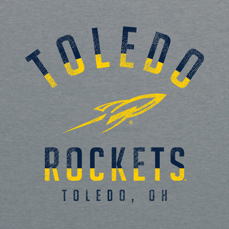 University of Toledo Rockets Division Arch Canvas Triblend Short Sleeve T Shirt - Athletic Grey