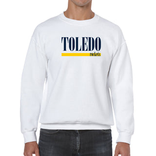 University of Toledo Rockets Boldline Basic Cotton Crewneck Sweatshirt - White