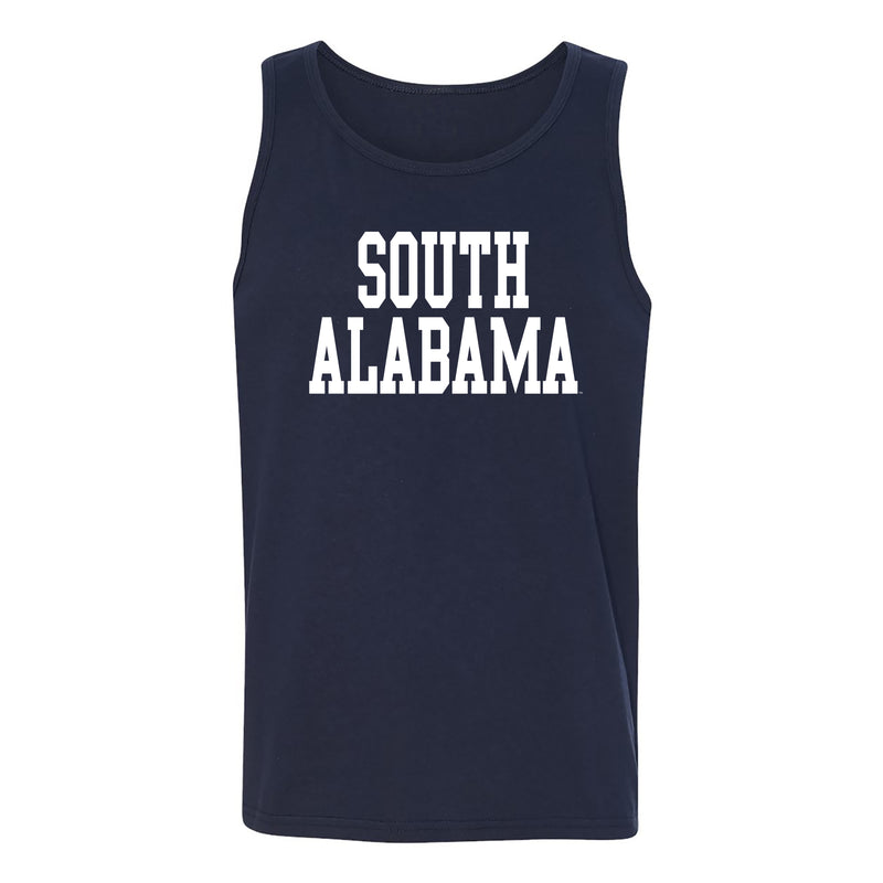 South Alabama Jaguars Basic Block Tank Top - Navy