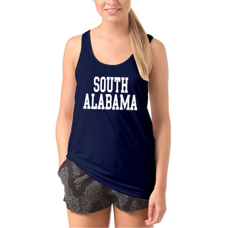 South Alabama Jaguars Basic Block Tank Top - Navy