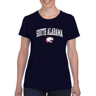 South Alabama Jaguars Arch Logo Womens T Shirt - Navy