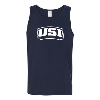 University of Southern Indiana Screaming Eagles Basic Block Heavy Cotton Tank Top - Navy