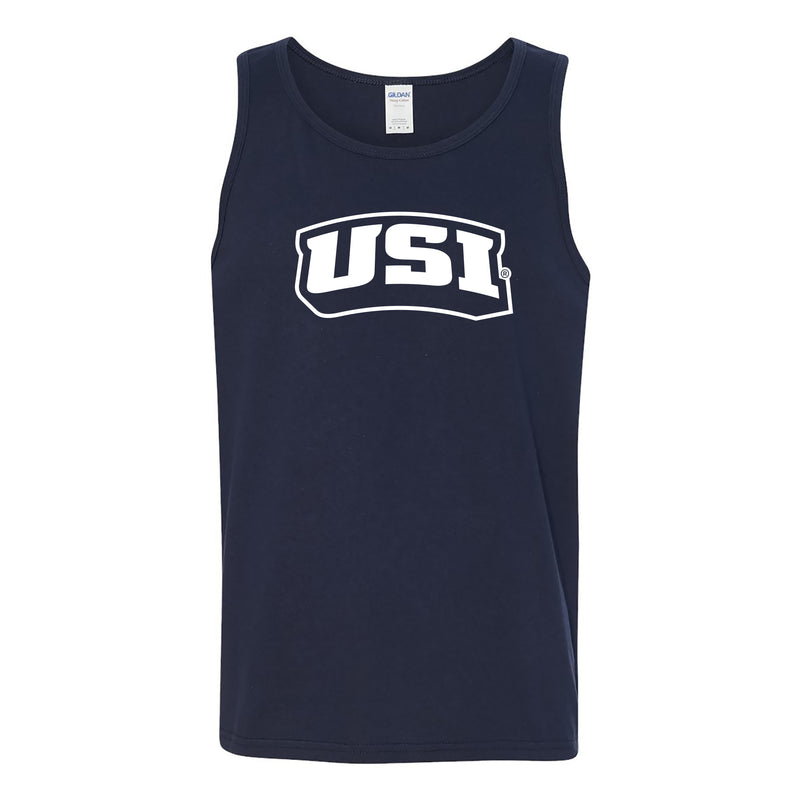 University of Southern Indiana Screaming Eagles Basic Block Heavy Cotton Tank Top - Navy