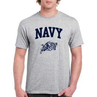 United States Naval Academy Midshipmen Arch Logo Short Sleeve T Shirt - Sport Grey