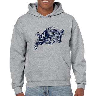 United States Naval Academy Midshipmen Primary Logo Heavy Blend Hoodie - Sport Grey