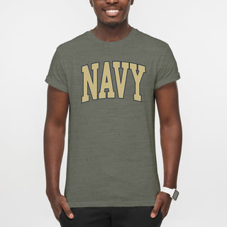 US Naval Academy Midshipmen Mega Arch T-Shirt - Heather Military