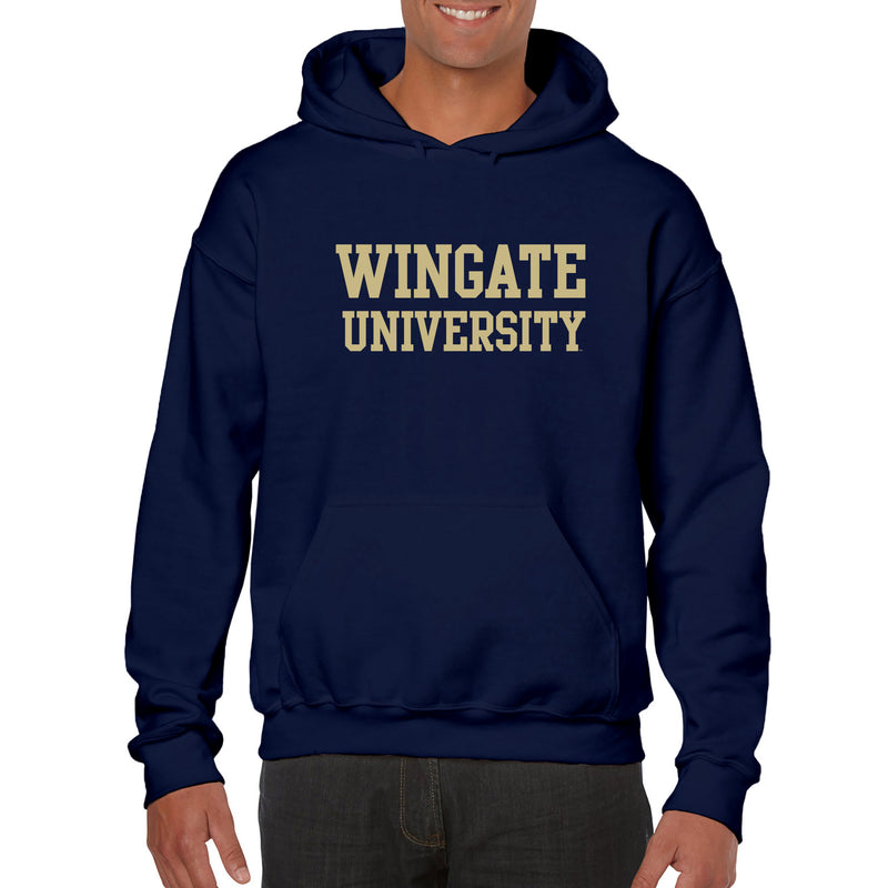 Wingate University Bulldogs Basic Block Heavy Blend Hoodie - Navy