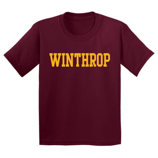 Winthrop University Eagles Basic Block Youth Short Sleeve T Shirt - Maroon