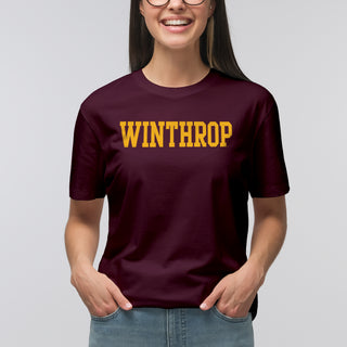 Winthrop University Eagles Basic Block Short Sleeve T Shirt - Maroon