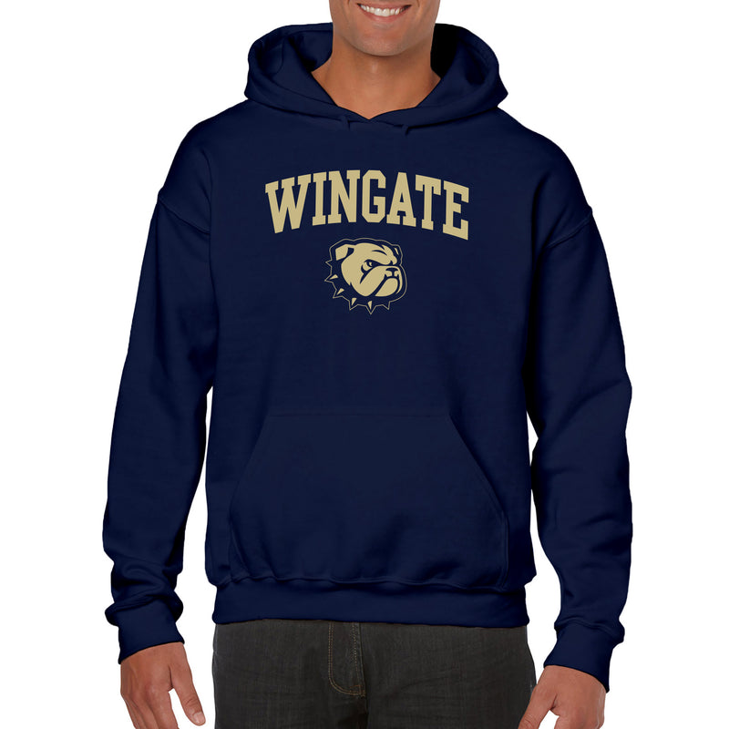 Wingate University Bulldogs Arch Logo Heavy Blend Hoodie- Navy