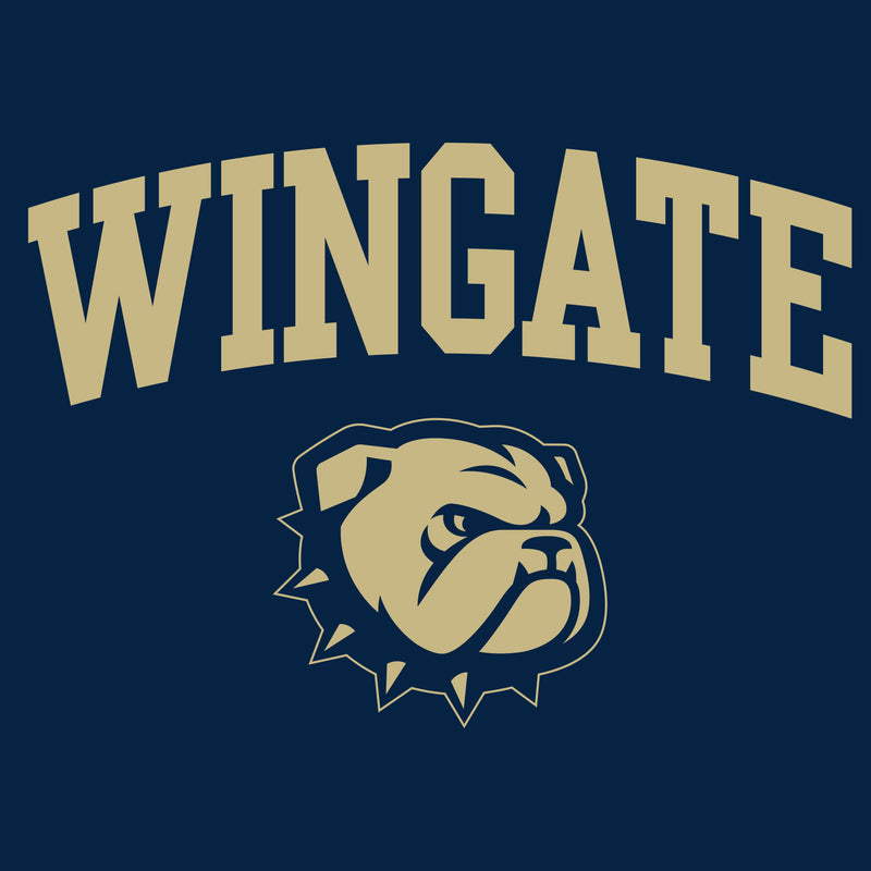 Wingate University Bulldogs Arch Logo Basic Cotton Short Sleeve T Shirt - Navy