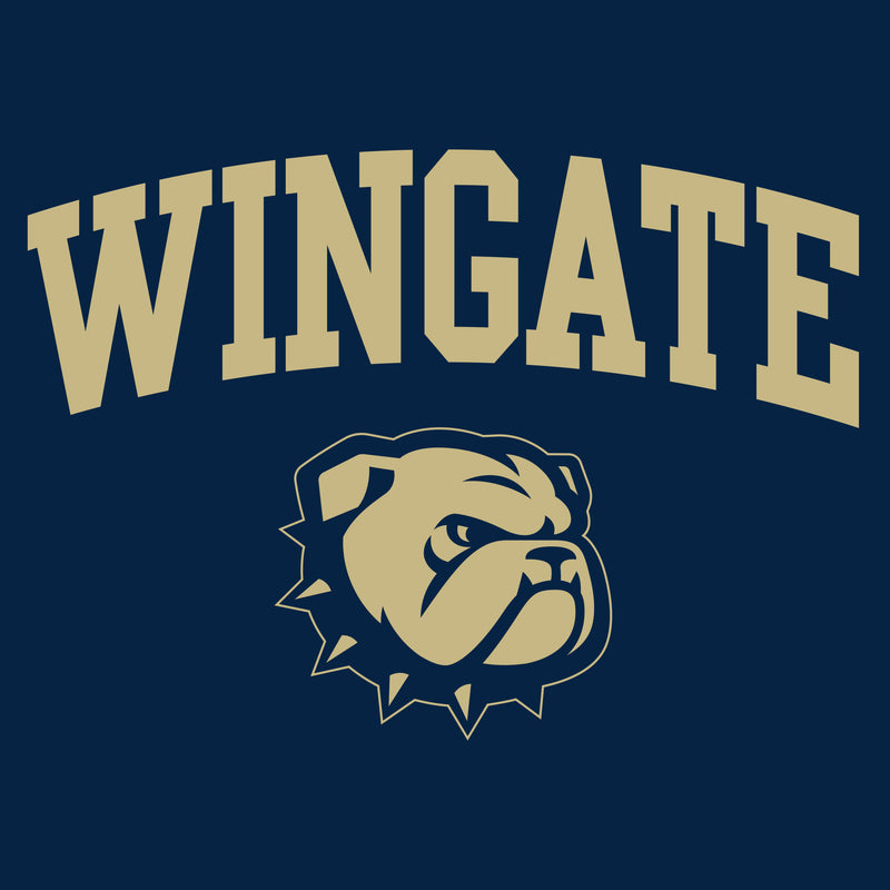 Wingate University Bulldogs Arch Logo Basic Cotton Long Sleeve T Shirt - Navy