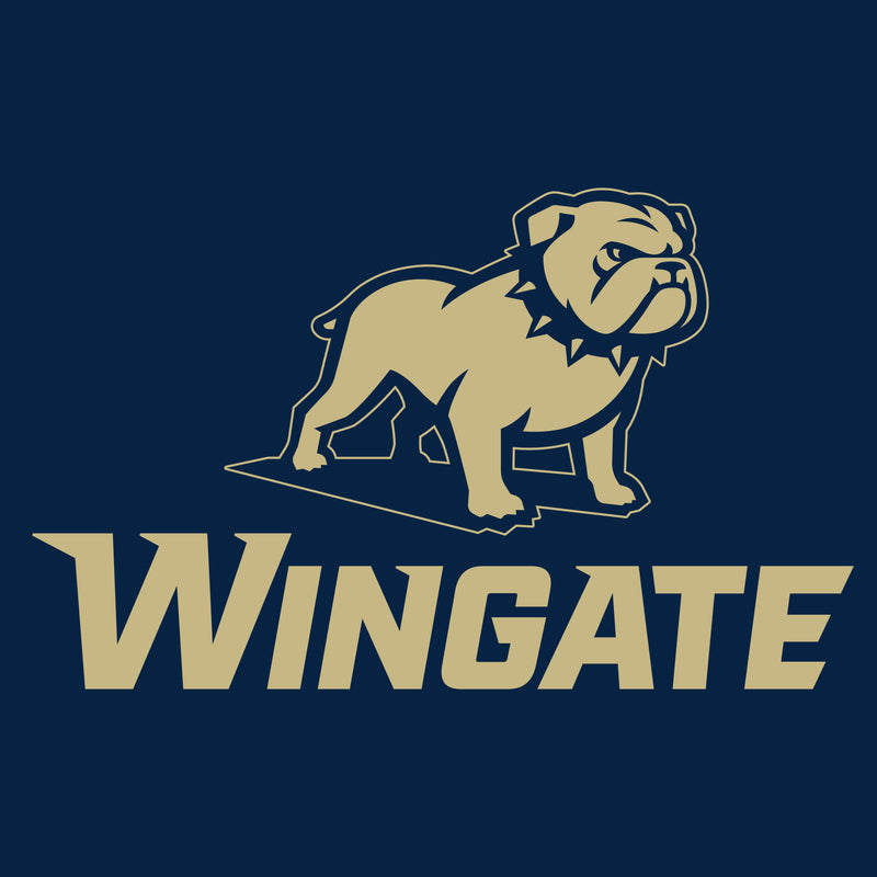 Wingate University Bulldogs Primary Logo Basic Cotton Youth Short Sleeve T Shirt - Navy