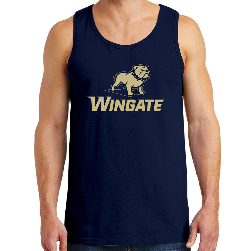 Wingate University Bulldogs Primary Logo Heavy Cotton Tank Top - Navy