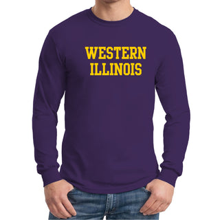 Western Illinois University Leathernecks Basic Block Long Sleeve T Shirt - Purple