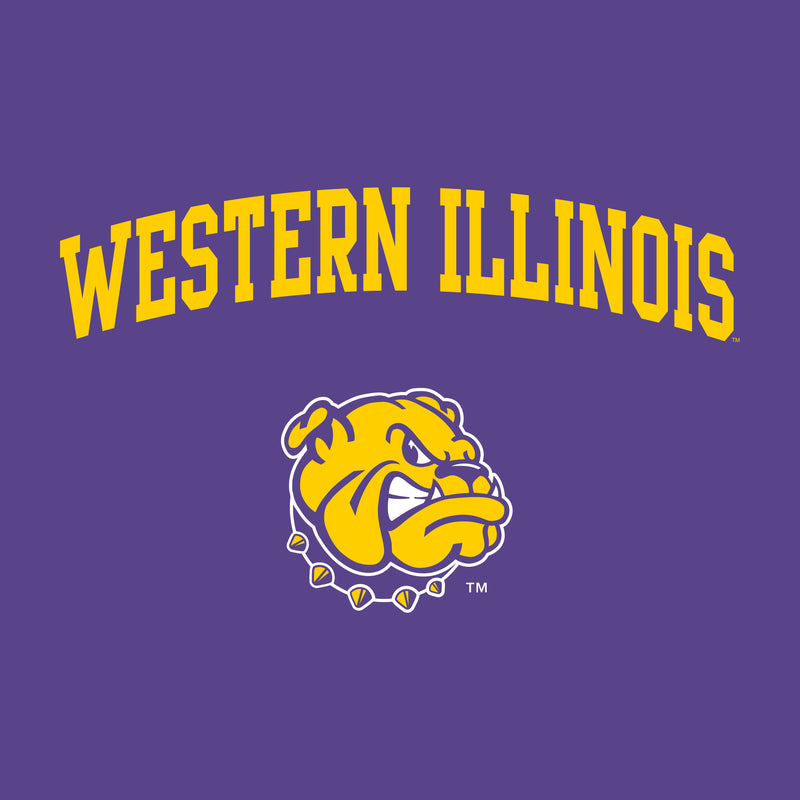 Western Illinois University Leathernecks Arch Logo Short Sleeve T Shirt - Purple