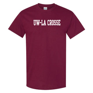 Wisconsin-La Crosse Basic Block T-Shirt - Maroon