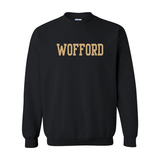 Wofford College Terriers Basic Block Crewneck Sweatshirt - Black