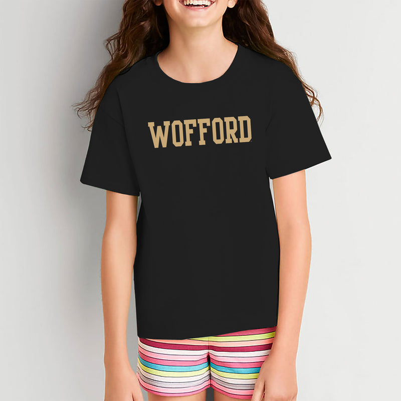 Wofford College Terriers Basic Block Youth T Shirt - Black