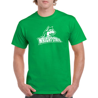 Wright State University Raiders Primary Logo Short Sleeve T Shirt - Irish Green