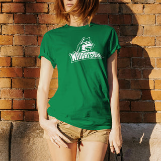 Wright State University Raiders Primary Logo Short Sleeve T Shirt - Irish Green