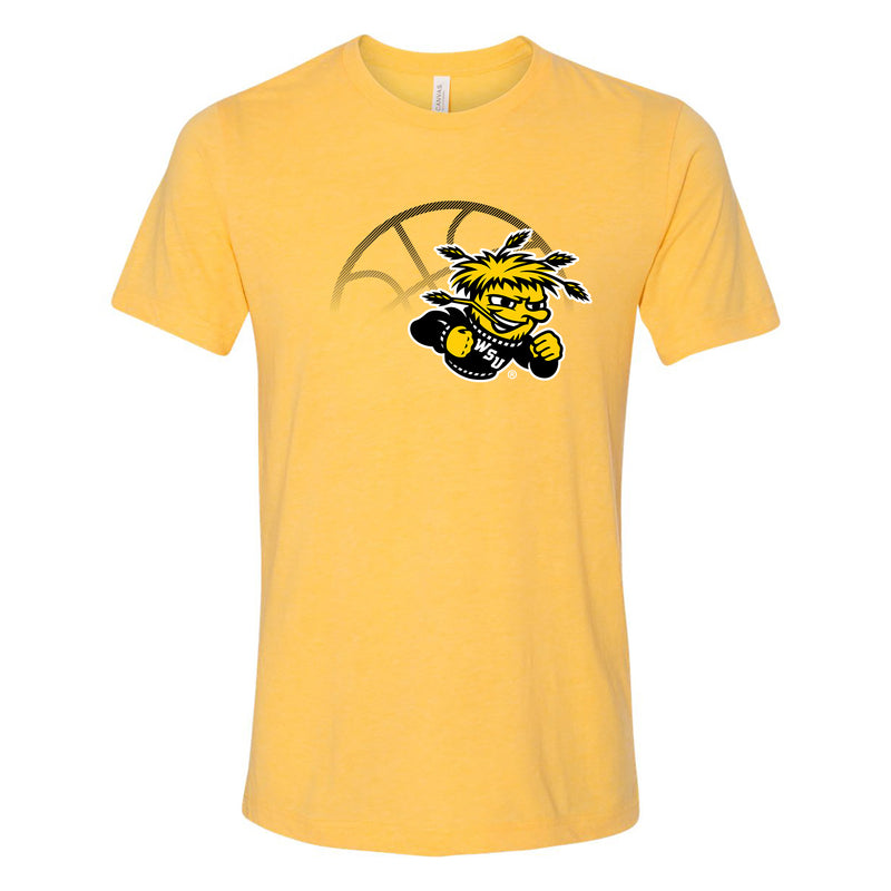 Wichita State University Shockers Fading Basketball Canvas Triblend T-Shirt - Yellow Gold