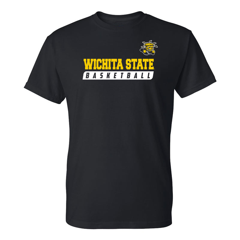 Wichita State University Shockers Basketball Slant Short Sleeve T Shirt - Black