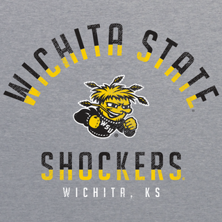 Wichita State University Shockers Division Arch Canvas Triblend Short Sleeve T Shirt - Athletic Grey